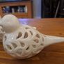 White Ceramic Bird Ornaments Pair Image 7