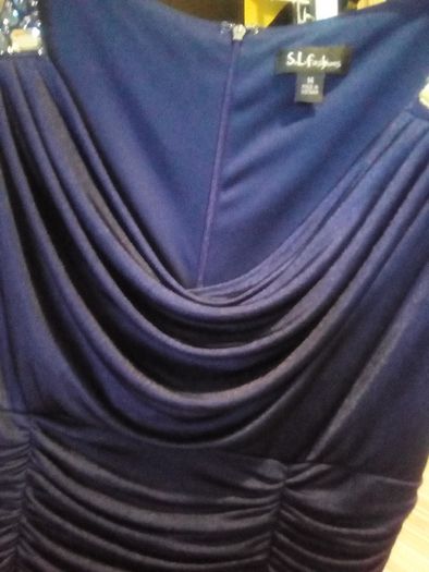 Stunning Dress navy ruched 14