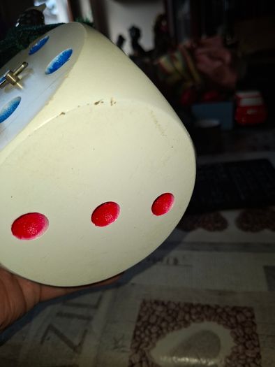 Large Vintage Clown Musician Dice Box. Fully functional Hand Winding the Clown Moves while Playing Music