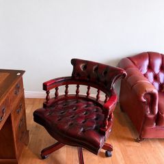 Fabulous Vintage Chesterfield Captains Oxblood swivel chair