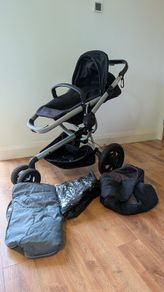 Quinny Buggy with raincover & pram blanket bag