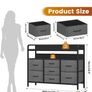 7-Drawer Fabric Chest Of Drawers for Bedroom - 4 Large and 3 Small Drawers with Handles, Storage Organizer with Open Shelf & Sturdy Metal Frame, Ideal for Living Room/Entryway (Deep Gray) Image 7