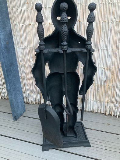 Fireplace tool set ( knight In shining Armour) solid iron