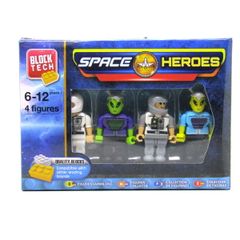 Pack of 4 block tech space heroes figures Fits Other Major Brands  Post 4.00 euro