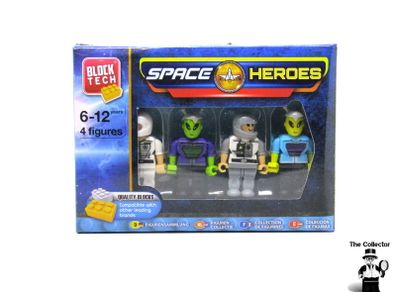 Pack of 4 block tech space heroes figures Fits Other Major Brands  Post 4.00 euro