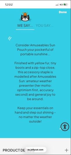 New JELLYCAT Amuseable Sun Pouch