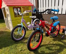 Kids Bikes Girl and Boy Spider Man with Helmets