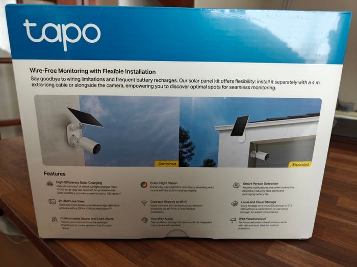 TAPO Wireless Security Cam Kit (Solar + Battery)