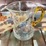 Vintage Handblown Etched Glass Pitcher with Amber Handle Image 3