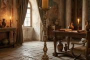 Heavy old brass  floor candlestick