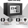 NEW SALE | 4.6L Digital Steel Safe, Fireproof Safe Boxes for Home Use, Electronic Security Home Office Money Cash Safe Box With 2 keys, Wall Safes 230mmx170mmx170mm-Black Image 3