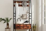 6-in-1 Industrial-Style Hallway Organiser - Brown/Black
