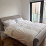 King size upholstered grey bed Image 2
