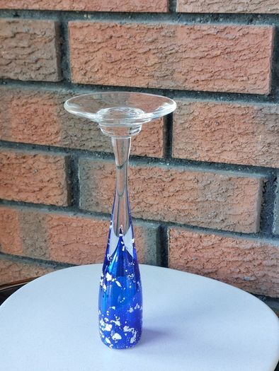 Adam Aaronson Art Glass Footed Bud Vase