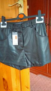 Leather Style Shorts Uk8