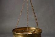 FLASH SALE ! Was 395 Now 320 ! Art Nouveau Brass &amp; Cut Glass Pendant Light