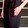 Quiz Black Ribbed Wide Leg Jumpsuit - Short Sleeve Tie Waist Image 2