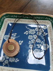 Wooden Bronze Feature Necklace
