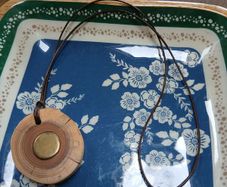 Wooden Bronze Feature Necklace
