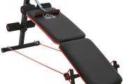 Steel Foldable Home Core Workout Bench Red/Black (FREE SHIPPING)