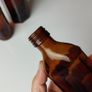 364 - Set of 5 Vintage Collectible Decorative Amber Glass Bottles Image 9