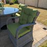 4 Seat Rattan Garden Dining Set. 1.2m Table Cushions and Parasol Image 4