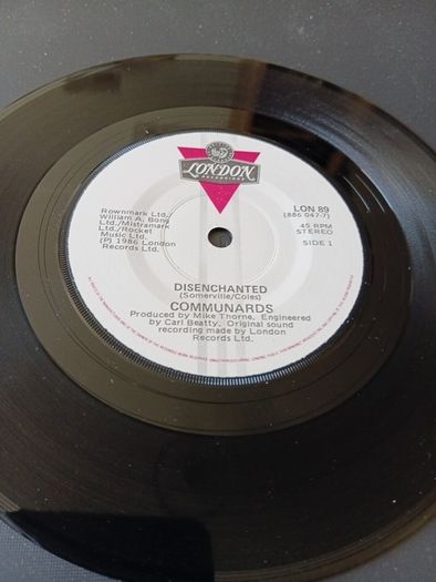 Disenchanted 7" vinyl single Irish pressing The Communards