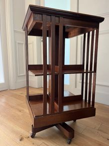 Antique swivel mahogany bookcase