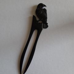 Raven Hair Fork Viking Odins Raven Hair Pin Nordic Theme Crow Bun Holder - Black Hair Stick Witchy Gothic Hair Accessory