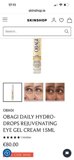OBAGI Medical Daily Hydro Drops Rejuvenating Eye Gel Cream 15ml