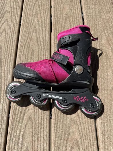 Adjustable K2 Marlee Girls Inline Skates - Pink/Black - Size 32/37