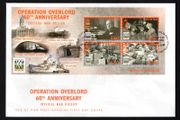 2004 Isle of Man Operation Overlord 60th anniversary Commemorative Stamps Miniature Sheet First Day Cover (FDC)