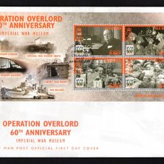 2004 Isle of Man Operation Overlord 60th anniversary Commemorative Stamps Miniature Sheet First Day Cover (FDC)