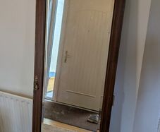 old wardrobe door with mirror