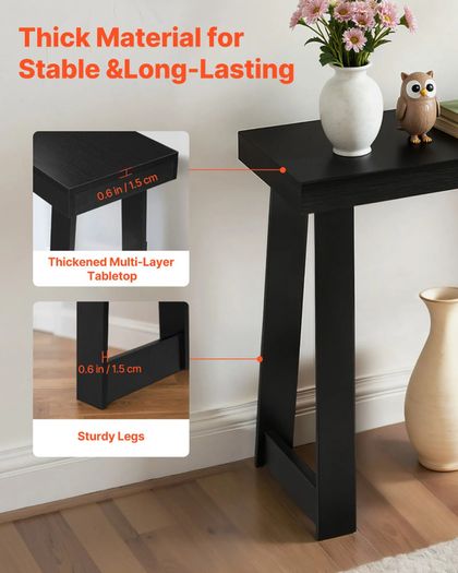 118 cm Console Table, Modern Desk Behind the Couch, Wooden Rectangle Entrance Desk, Narrow Long Sofa Table