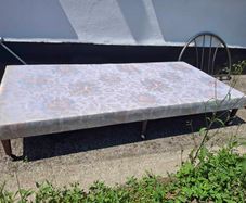 single bed frame and headboard