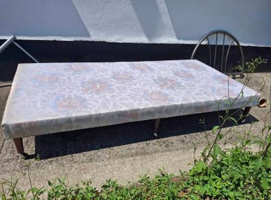 single bed frame and headboard