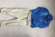 ZARA Denim shirt and joggers