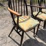 Vintage dark Ercol drop leaf dining table set Image 3