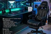 Huzaro Force 4.7 Carbon Mesh Gaming Chair Ergonomic Gaming Chair with Footrest &amp; Lumbar Support
