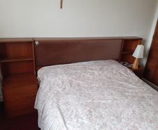 vintage bed frame with lockers