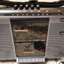 From 1998 Emerson CTR 947 Portable Twin - Dual 7 Cassette Radio Vintage Bombox, Made in Korea, full working. Image 6