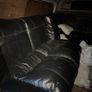 Black leather recliner sofa Image 4