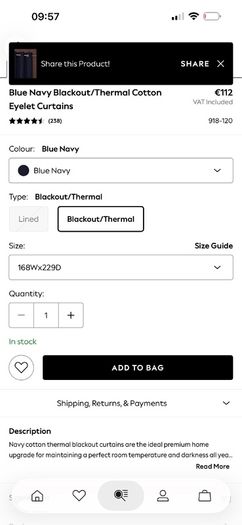 Next Blackout curtains