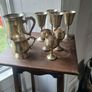 collection of silver plated goblets and tankard Image 3