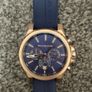 michael kors navy blue rose gold men watch Image 4