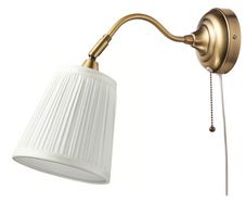 Ikea ARSTID Wall lamp, brass/white