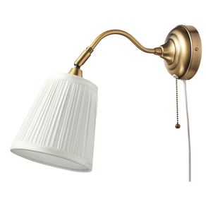 Ikea ARSTID Wall lamp, brass/white
