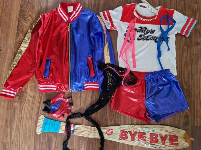 Kids Harley Quinn fancy dress costume size 130 approx 7-8yrs