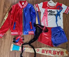 Kids Harley Quinn fancy dress costume size 130 approx 7-8yrs